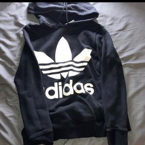 Black and white adidas hoodie Small